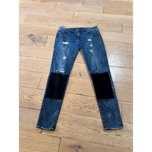 Cult of Individuality Zen Midrise Moto Knee Patch Skinny Jeans 30 (856)